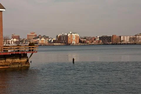 View of homes from the Boston Harbor Stock Photos