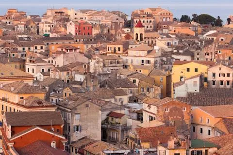 View homes in corfu, greece Stock Photos