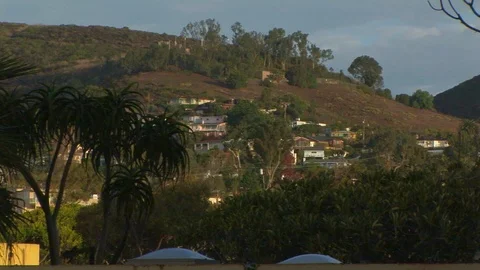 View of homes on hillside in Laguna Beach, California USA Stock Footage 101265370