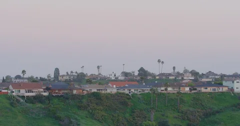 View of homes from Kenneth Hahn Park in Los Angeles, California Stock Footage 115931586