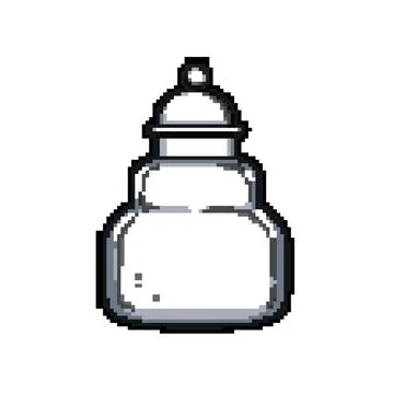 View honey jar pixel art vector illustration Stock Illustration