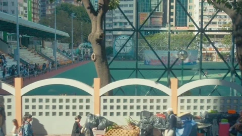 View from Hong Kong Tramway Through the City Streets (2) Stock-Footage 333687232