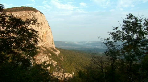View on the horizon with the mountains Stock Footage 526097
