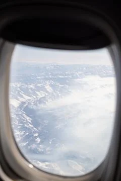 View of the horizon from the window of a high-altitude airplane 6 Stock Photos