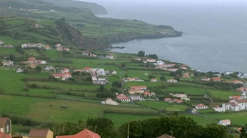 View of Horta from Pont da Espalamaca in the Azores Stock Footage 47497654