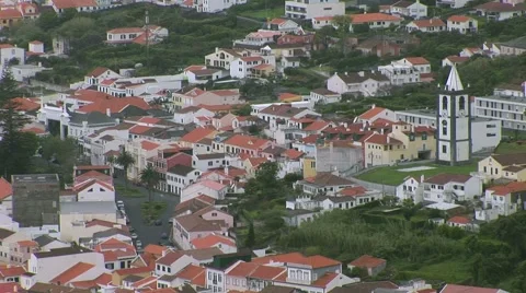 View of Horta from Pont da Espalamaca in the Azores Stock Footage 47497713