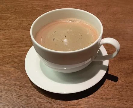 View of a hot cup of coffee 库存照片