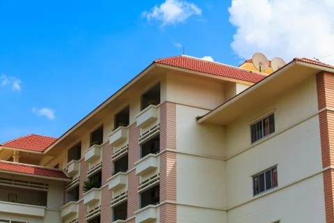 A view of hotel facade Stock Photos