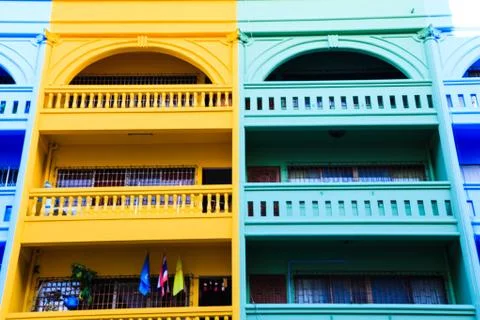 A view of hotel facade Stock Photos