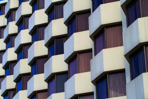 A view of hotel facade Stock Photos