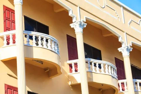 A view of hotel facade Stock Photos