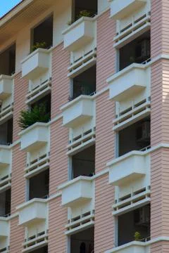 A view of hotel facade Stock Photos