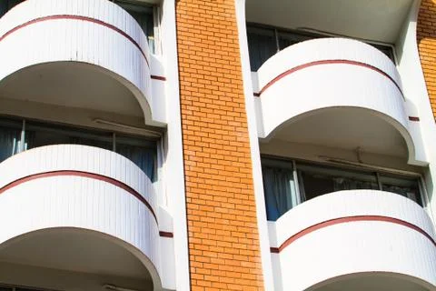 A view of hotel facade Stock Photos