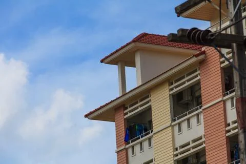 A view of hotel facade Stock Photos