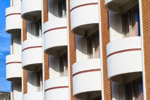 A view of hotel facade Stock Photos