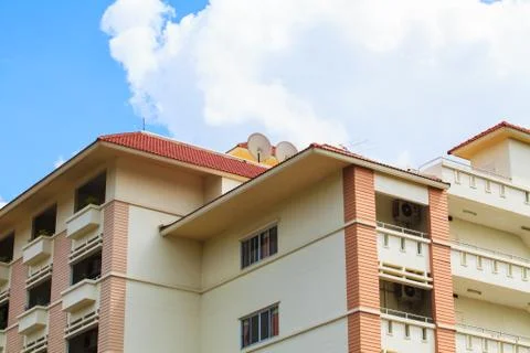 A view of hotel facade Stock Photos
