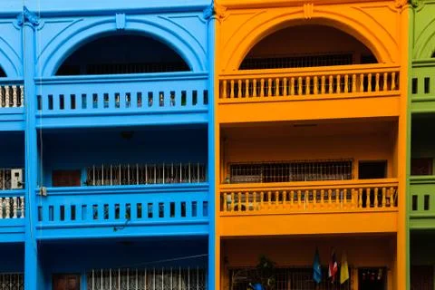 A view of hotel facade Stock Photos