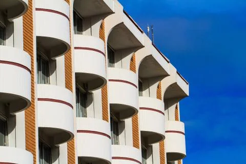 A view of hotel facade Stock Photos