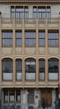 View on Hotel Van Eetvelde by architect Victor Horta, Art Nouveau architect.. Foto stock