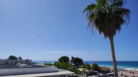 View From the Hotel Window on the Coast of the Terran Sea in Italy.  Stock Footage 220663907