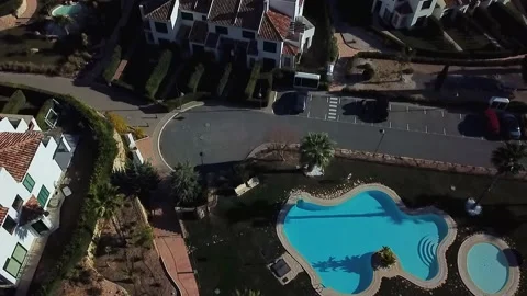 View of the house with pool Stock Footage 239633366