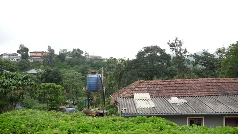 View of houses down the hills, Upper view of houses Stock Footage 156966678