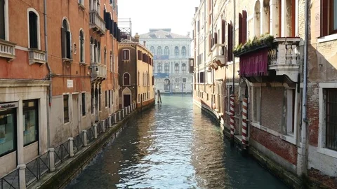 View of houses in downtown Venice. Stock Footage