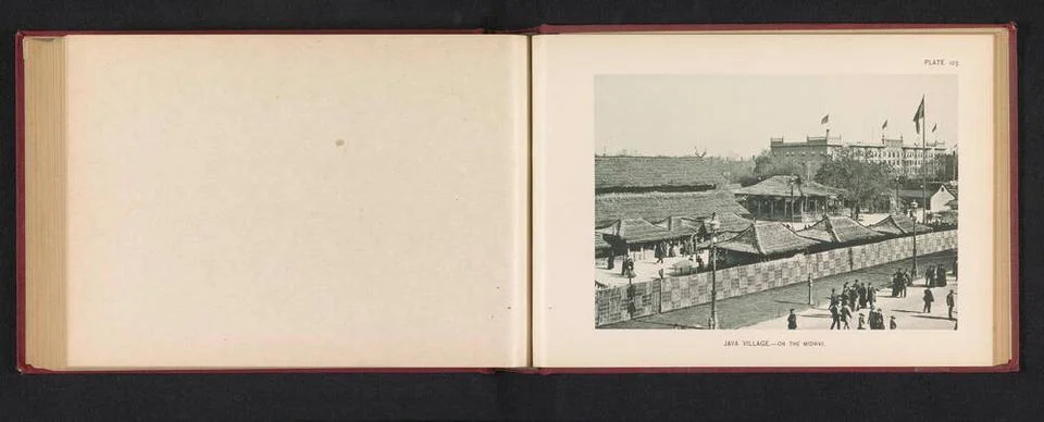 View of houses from Java on the World s Columbian Exposition in Chicago in... Fotos de archivo