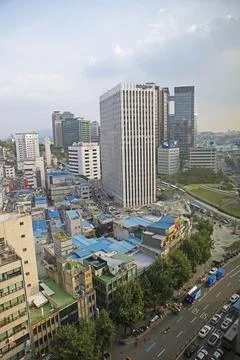 View of the houses of Seoul Jung gu Seoul South Korea Asia Stock Photos