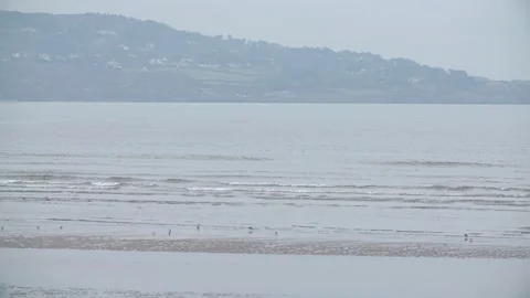 View of the Howth from the Dollymount strand Video stock 170894803
