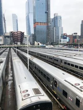View of the Hudson Train Yards from the High Line (3) Stock Photos