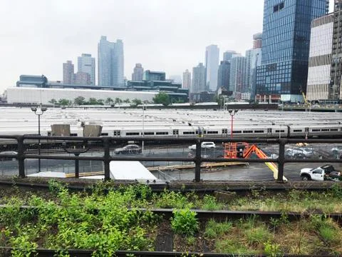 View of the Hudson Train Yards from the High Line (4) Stock Photos