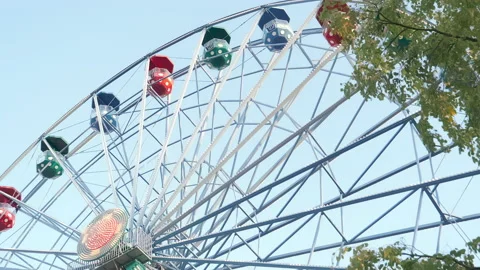 The view of the huge ferris wheel in Helsinki Finland Stock Footage 133186045