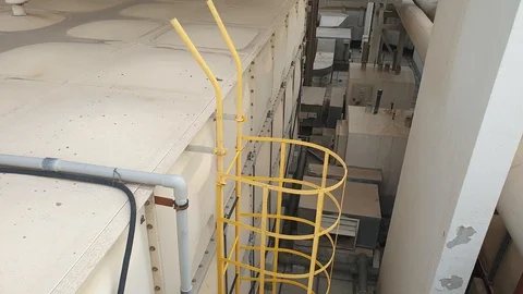 View of a huge group of air conditioning on a roof. Stock Footage 128921405