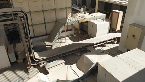 View of a huge group of air conditioning on a roof. Stock Footage 128922419