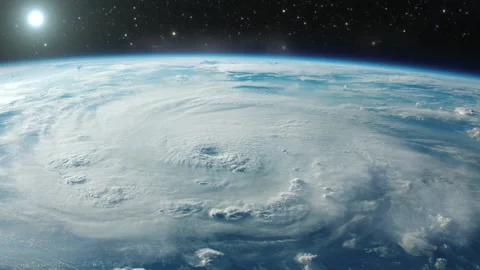 View of Hurricane from Space. Satellite View.   Stock Footage 140550007