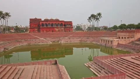 View of Husainabad Clock Tower and pond. Stock Footage 161190370