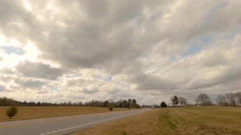 View of HWY 88 going towards Stapleton Georgia and minor traffic Stock Footage 147309103