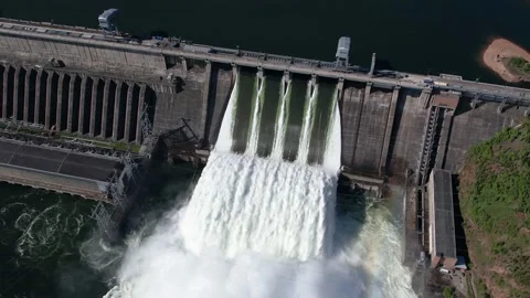 View of the hydroelectric dam Stock Footage 156297176