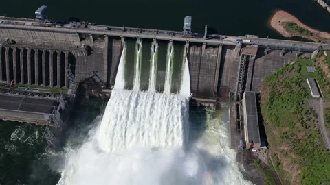 View of the hydroelectric dam Stock Footage 156297178