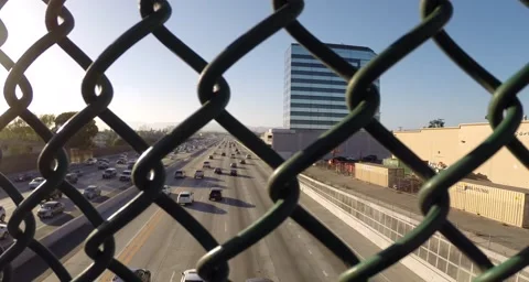 View of I-405 tilt down fast Stock Footage 49688380