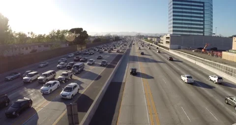 View of I-405 unobstructed Stock Footage 49688431