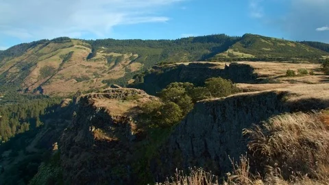 View of I84 toward The Dalles and Columbia Gorge 1 Rowena Crest Columbia River Stock Footage 81933370