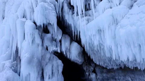 View of ice cave formations at Lake Baikal, Russia. Stock Footage 343672736