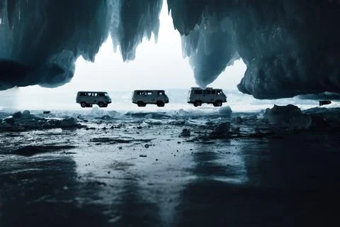 View from the ice cave for three vans Photos