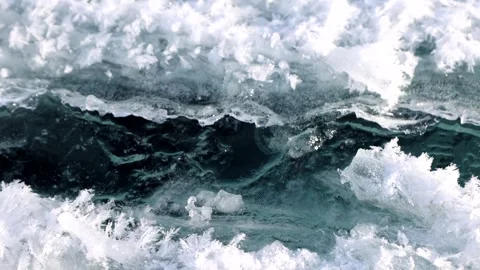 View of ice cracks on Lake Baikal in Russia. Stock Footage 343672827