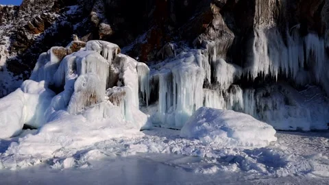 View of ice formations on Lake Baikal, Russia. Stock-Footage 343672530