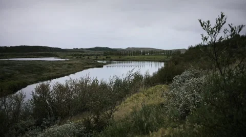 View of the Icelandic Countryside with River Video stock 67994549