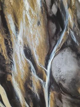View of Icelandic glacial river flow Stock Photos