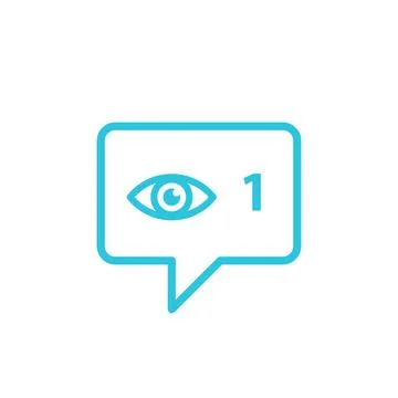 View icon. Isolated on white background. From blue icon set Stock Illustration